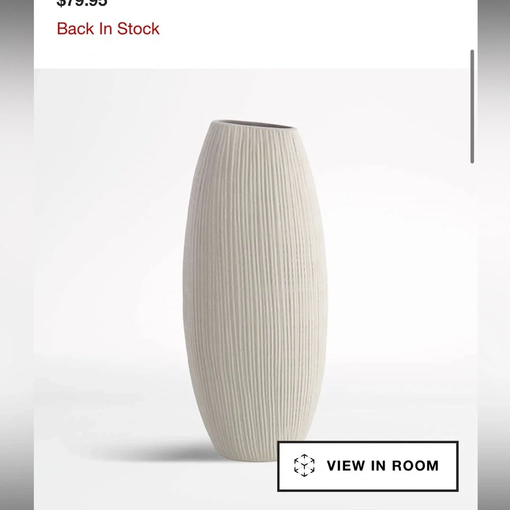 COPY - Crate&Barrel Alura tall cream vase